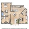 sheridan station three bedroom apartment floor plan rendering